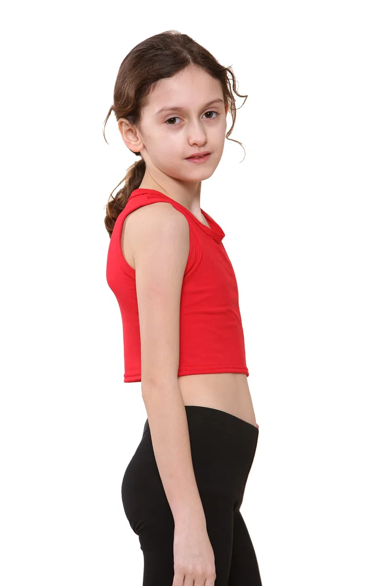 Gum & Berries Bambini Ragazze Neon Fluorescente Gilet Crop Top T-Shirt Tee Top Abbigliamento da Ballo Ginnastica Travestimento età 5-14 Anni