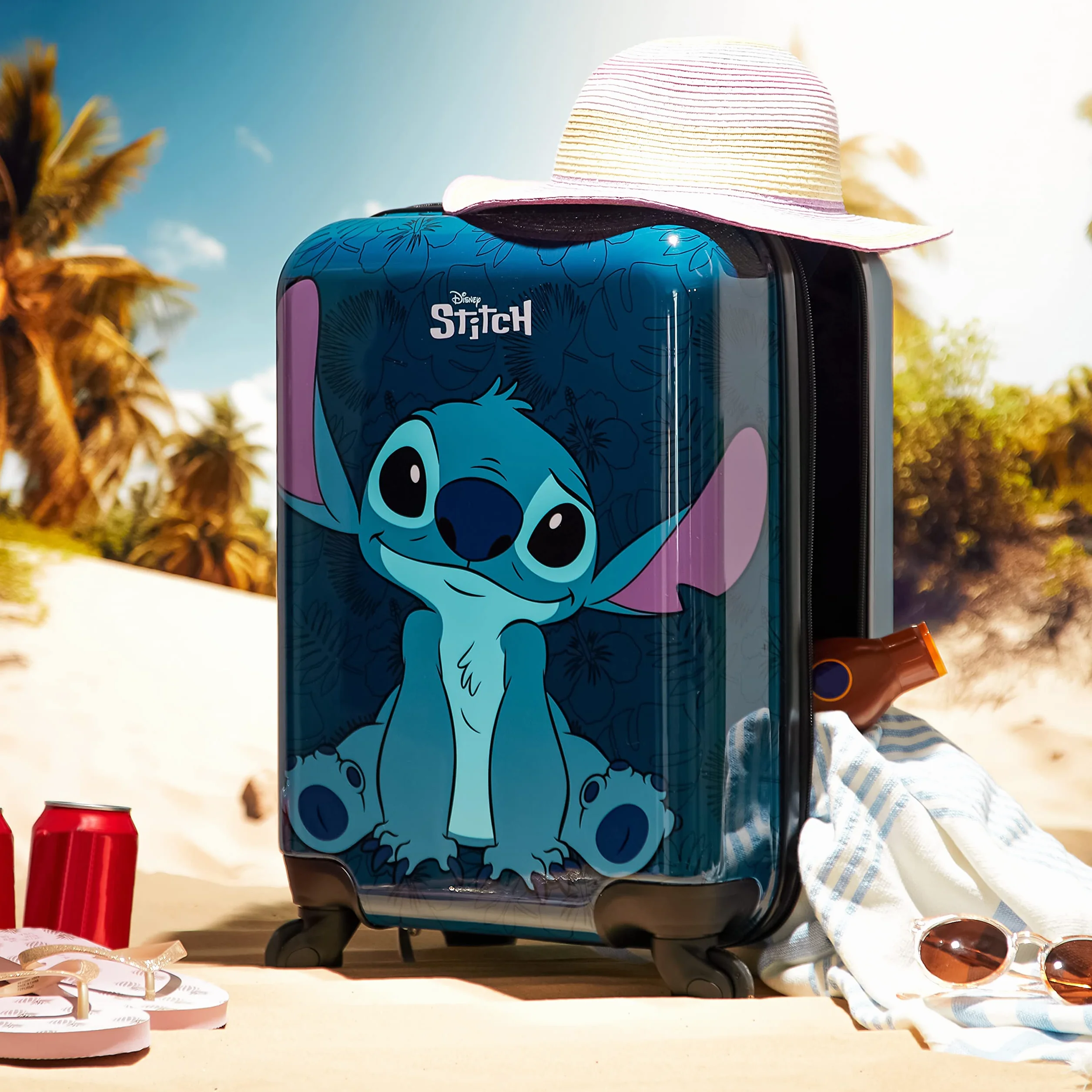 Disney Stitch Valigia Rigida 49 Centimetri 30 Litri con 4 Ruote - Regalo per Bambini (S (L49cm x W33cm - 30L), Marina)