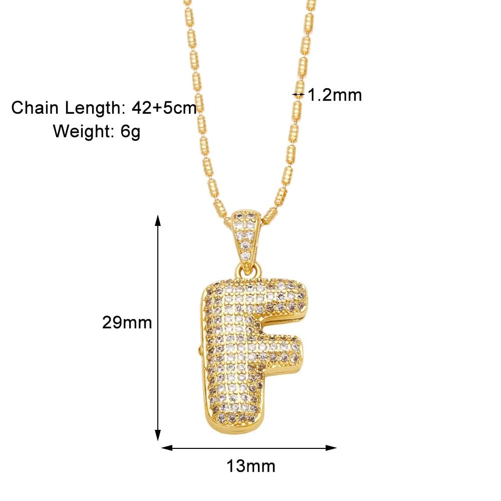Collana Iniziale Con Lettera Zircone A Bolle - Collana Iniziale Esagerata Con Strass Scintillanti Zircone Pop Collana Con Lettera Pop 26 Az Collana Iniziale Gioielli Regalo Accessori Per Fes