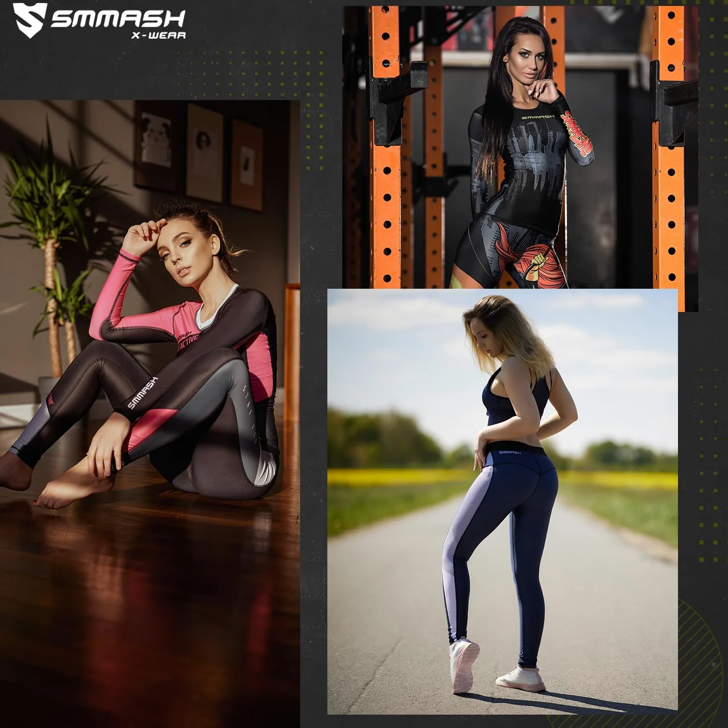 SMMASH Leggings Sportivi Leggings Sportivi da Donna Lunghi A Vita Alta Push Up Opachi Elasticizzati Figura Modellante Pantaloni Sportivi Pantaloni Yoga