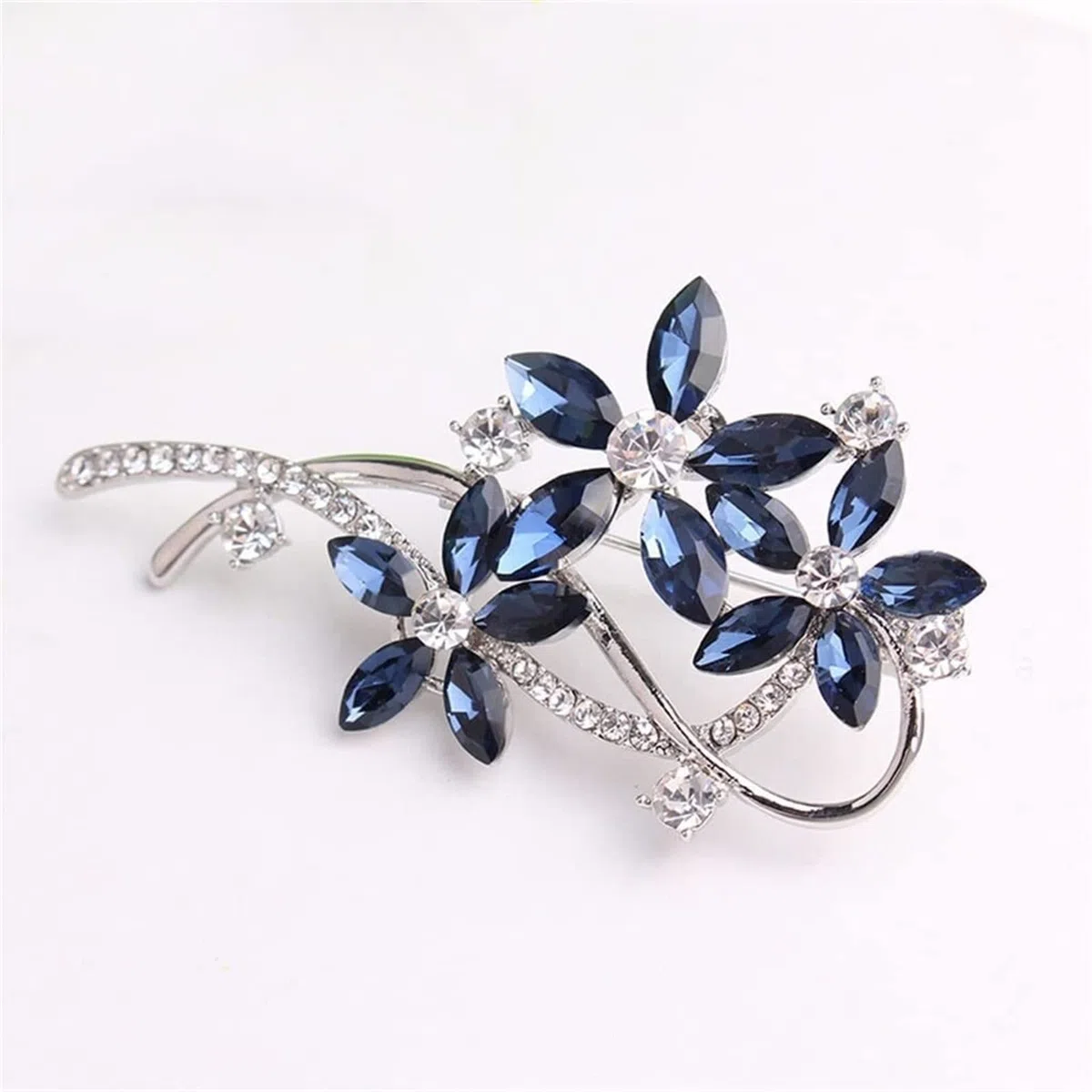 Spilla da Donna in Lega di Zinco Blu, per Giacca, Festa di Nozze, Regalo, Cardigan, Abito, Accessori Decorativi,Blue 6.5cm*3.3cm