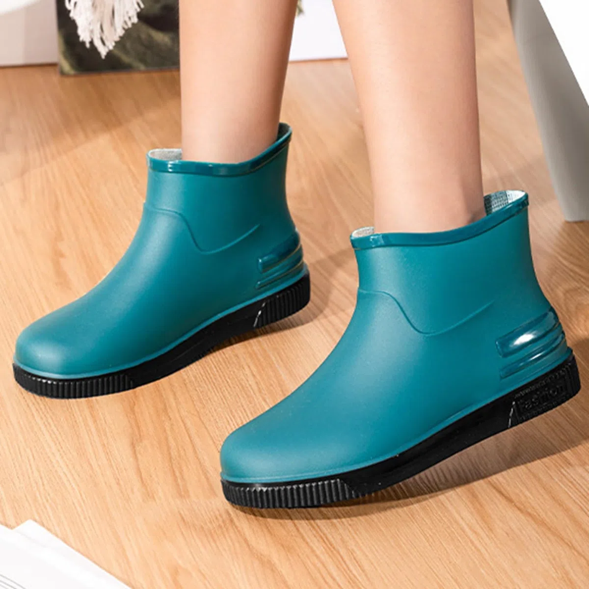 Stivali da Donna Wellington Moda Antivento Stivali con Suola Antiscivolo Chelsea Impermeabili Stivaletti Corti Impermeabili di Gomma con Tacco Basso Antiscivolo Rain Boots per Esterni