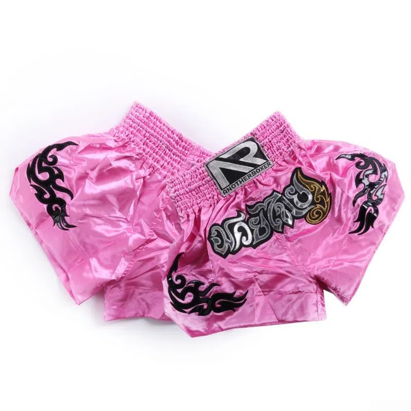 Pantaloncini da boxe da donna, con elastico in vita, per Muay Thai, MMA, allenamento, arti marziali, kickboxing, taglia M, rosa