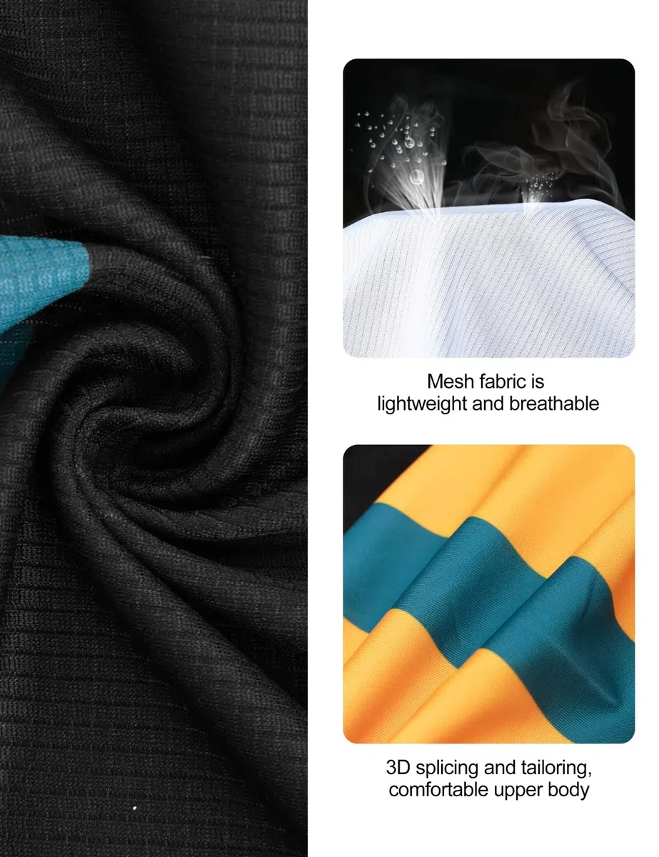 INBIKE Set di abbigliamento da ciclismo da uomo, maglia a maniche lunghe con 3 tasche posteriori, pantaloni da ciclismo imbottiti 3D traspiranti