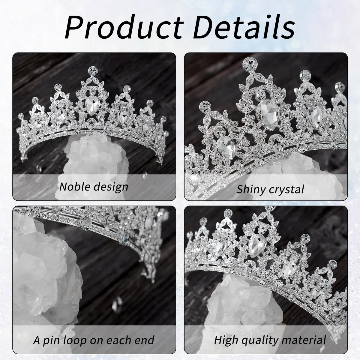 Tiara Corona di Cristallo,Corona da Donna,Tiara Sposa,Cristallo Strass Diadema,Diadema Principessa,Tiara Corona Strass,Corona Regina per Compleanno,Nozze,Spettacolo,Ballo di Fine Anno Festa