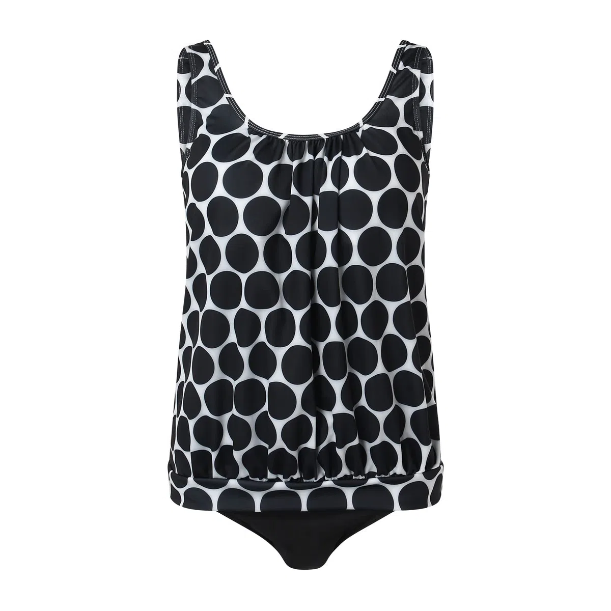 Generico Costume Donna Due Pezzi Tankini Damen Bauchweg Zweiteilig Badeanzug Große Größen High Waist Tankini Set Elegant Badeanzüge Strand Schwimmanzug mit Oberteil Badeshorts