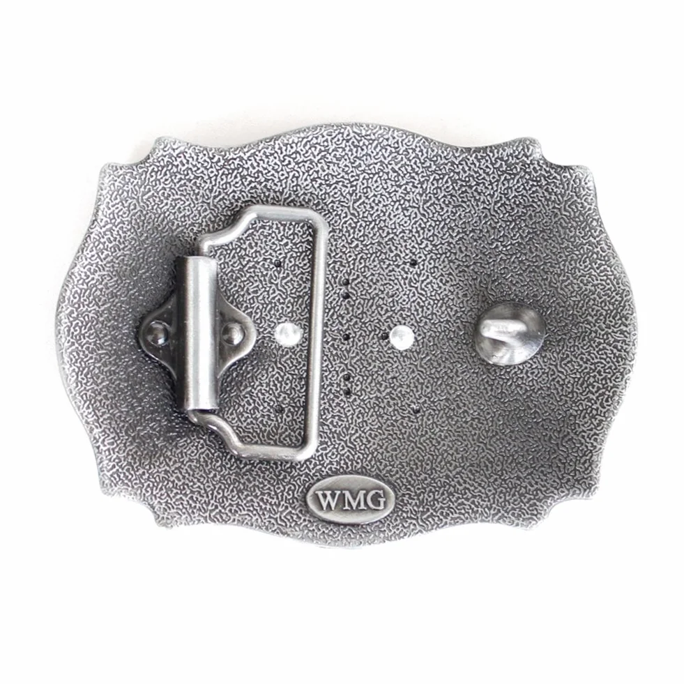 Fibbia per cintura da uomini, in stile cowboy, stile western, con iniziale incisa in 3D