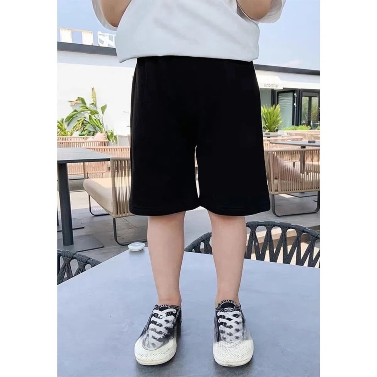 Ragazzi Lunghezza Al Ginocchio Pantaloncini Atletici Bambini Estate Cotone Bermuda Shorts Adolescenti Elastico Vita Casual Sport Basket Pantaloni Baggy Morbido Tinta unita Joggers Pantaloni della tuta