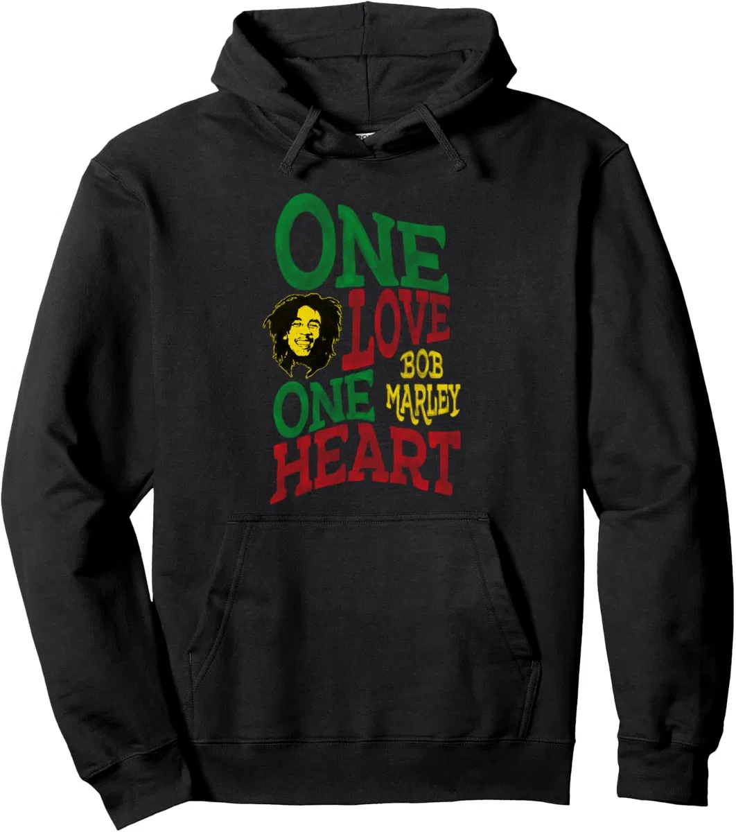 Ufficiale Bob Marley One Love One Heart Felpa con Cappuccio