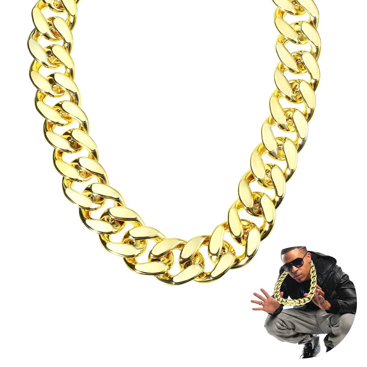 Aoriher Collana in Oro per Uomo e Donna - Catena Grossa Hip Hop, Girocollo, Decorazione Gioielli