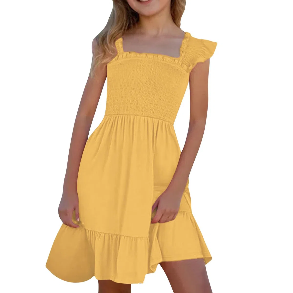 2026 Costume per bambini ragazze prendisole smocked prendisole senza maniche con tasche