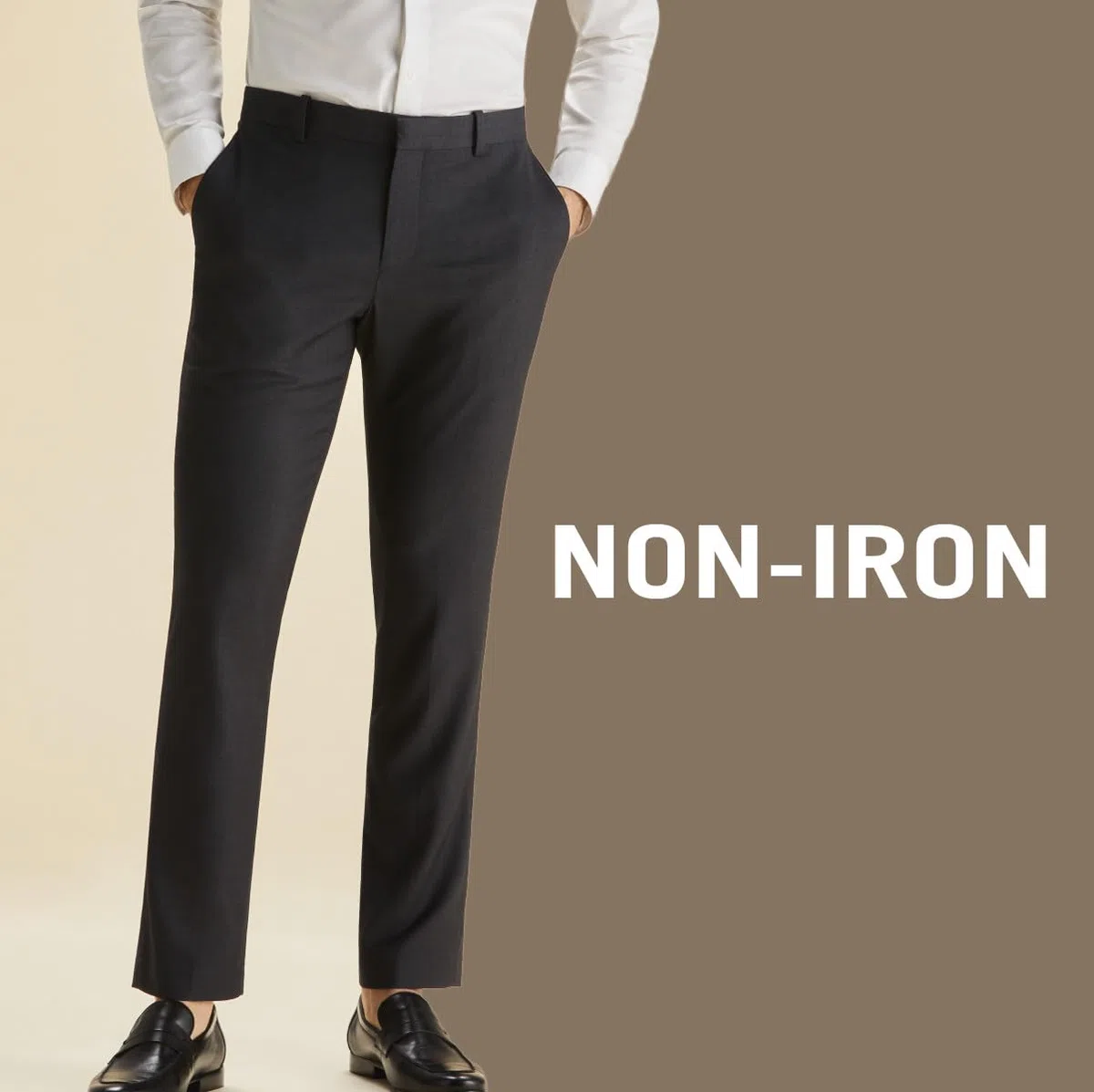 Perry Ellis Portfolio Modern-Fit Performance Pantaloni Eleganti Uomo
