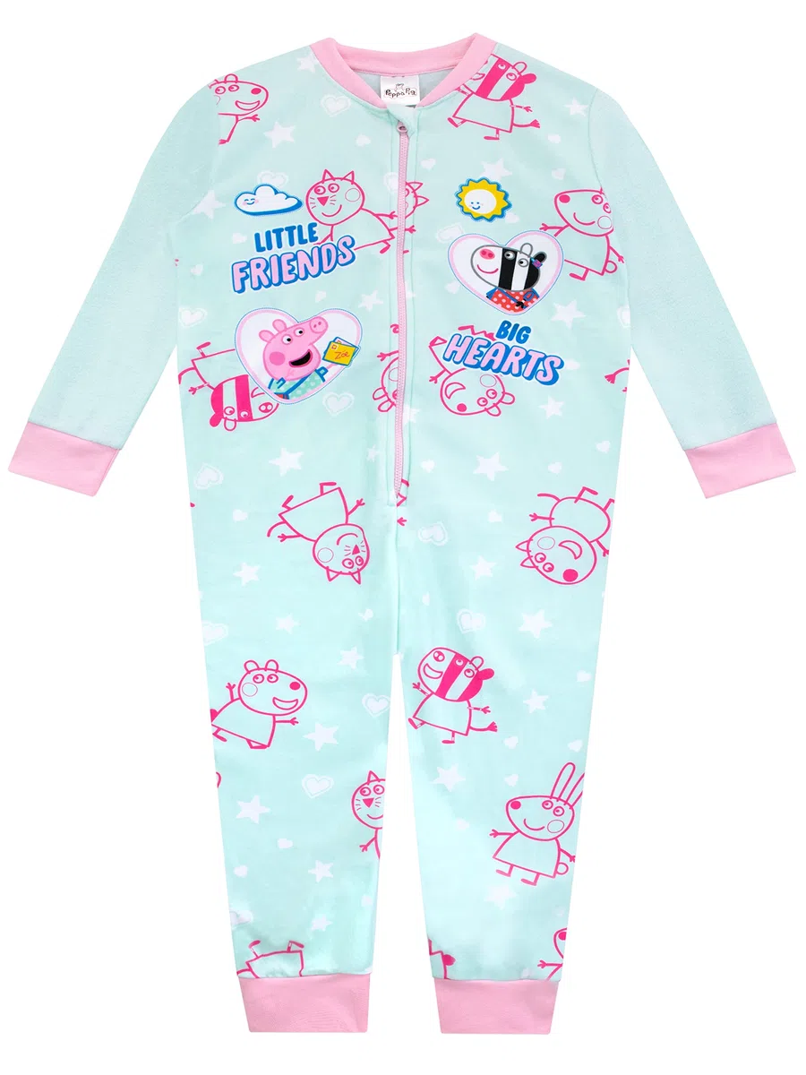 Peppa Pig Ragazze Tutina Pile Pigiama Intero