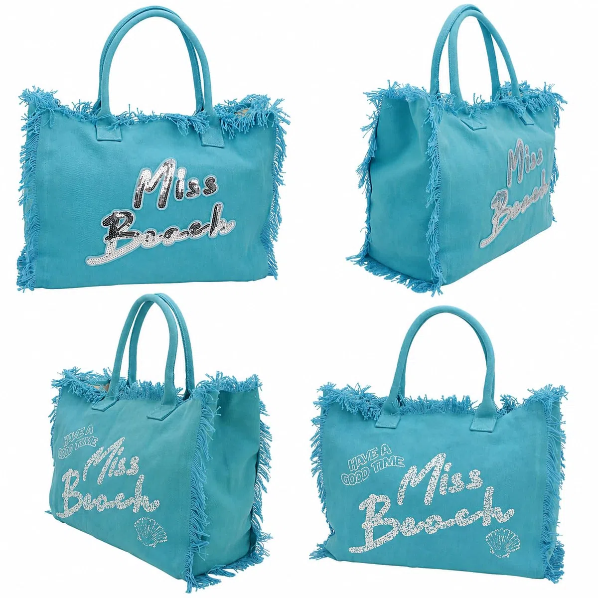 Borsa da Spiaggia Con Chiusura Zip per Vacanze - 29 o 17 Litri di Volume - Borsa Mare, da Picnic e a Tracolla in Tela