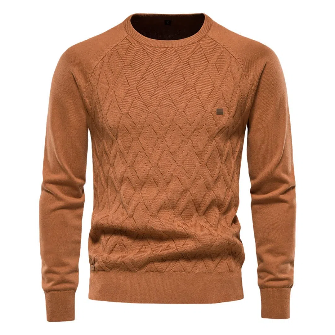 Uomini di base Maglioni Tinta unita O-Collo Maglia Maschio Pullover Inverno Maglioni Caldi per gli Uomini, cioccolato, 2XL