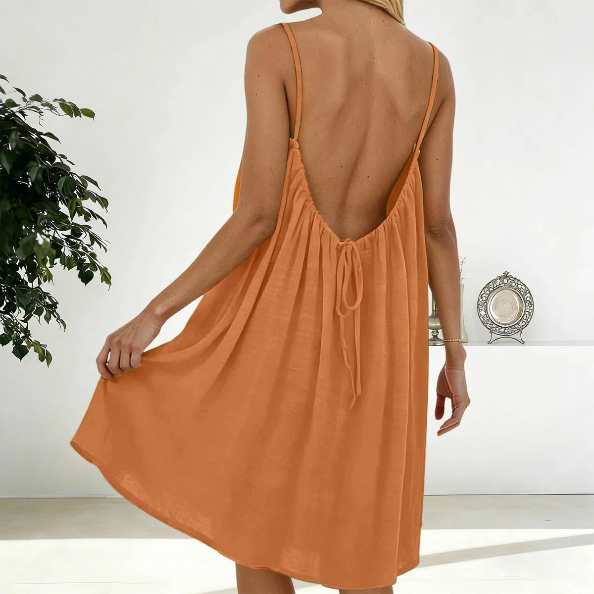 Vestito donna Estivo Abito Schiena Scoperta da Donna con Schiena Scoperta Senza Maniche Vestito Vestiti Estivi Vestiti Senza Maniche per Spiaggia Vacanza Matrimonio Estate Dresses For Women Spiaggia