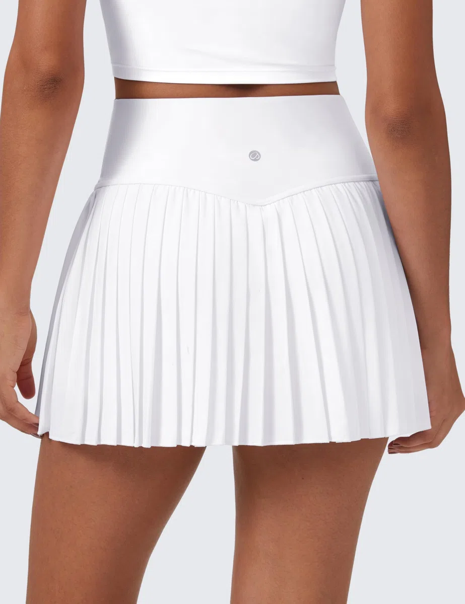 CRZ YOGA Gonne da Tennis plissettate a Vita Alta delle Donne con Tasche Corte