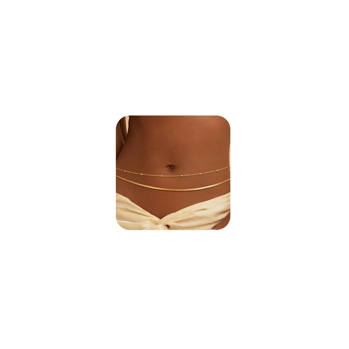 Catena per pancia in oro da donna, vintage, in metallo, per donna, regolabile, elegante, per bikini, spiaggia, gioielli quotidiani