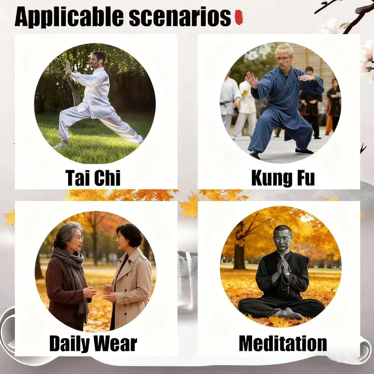 Tuta da Donna per Arti Marziali,Uniforme da Tai Chi in Cotone e Lino,Unisex Kung Fu e Arti Marziali Uniforme,Abbigliamento per Meditazione e Qigong,Largo E Comodo,per Esercizi Mattutini