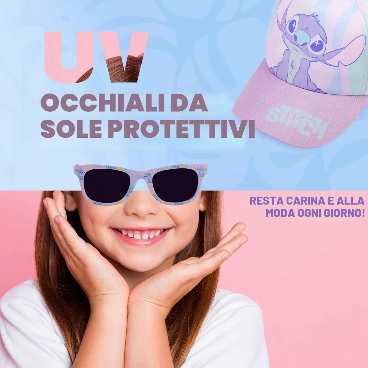 Get Trend Occhiali da Sole e Cappello Bambina Set Regolabile Cappello Protezione UV400 Occhiali da Sole Bambini