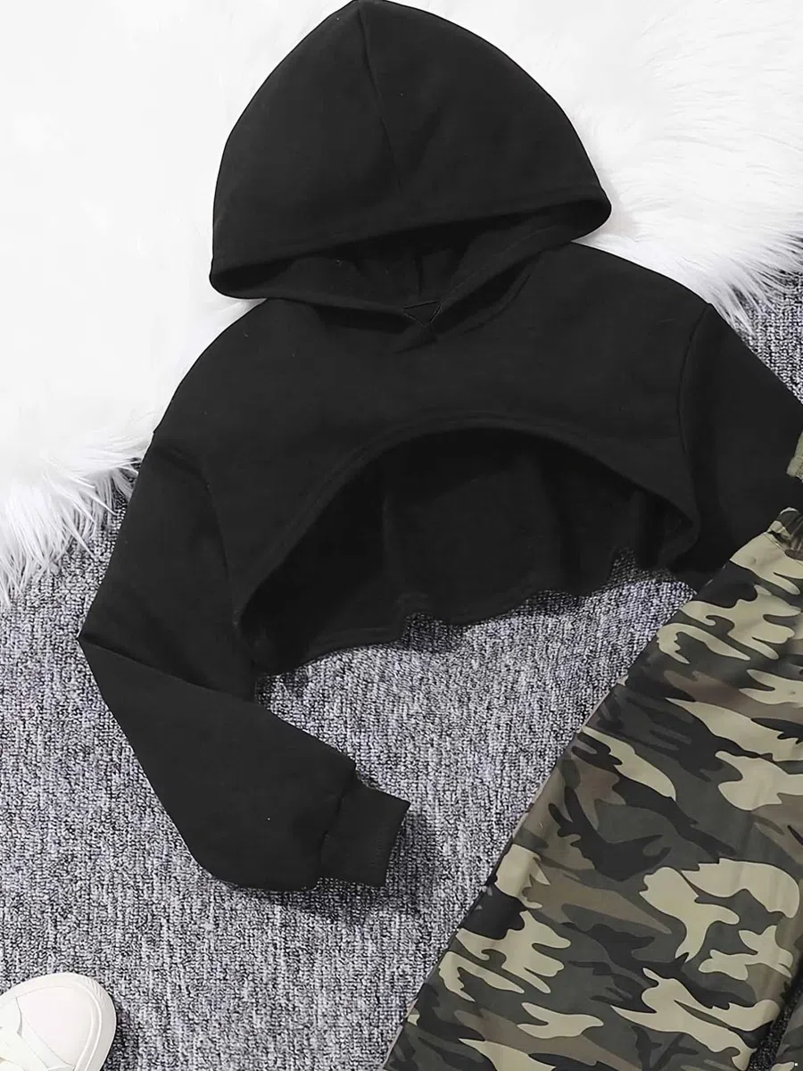 inhzoy Tuta Ginnastica Artistica Bambina 3 Pezzi Hoodie Felpa con Cappuccio + Canotta + Pantaloni Cargo Completo Sportivo da Danza Hip Hop Abito da Ballo di Strada