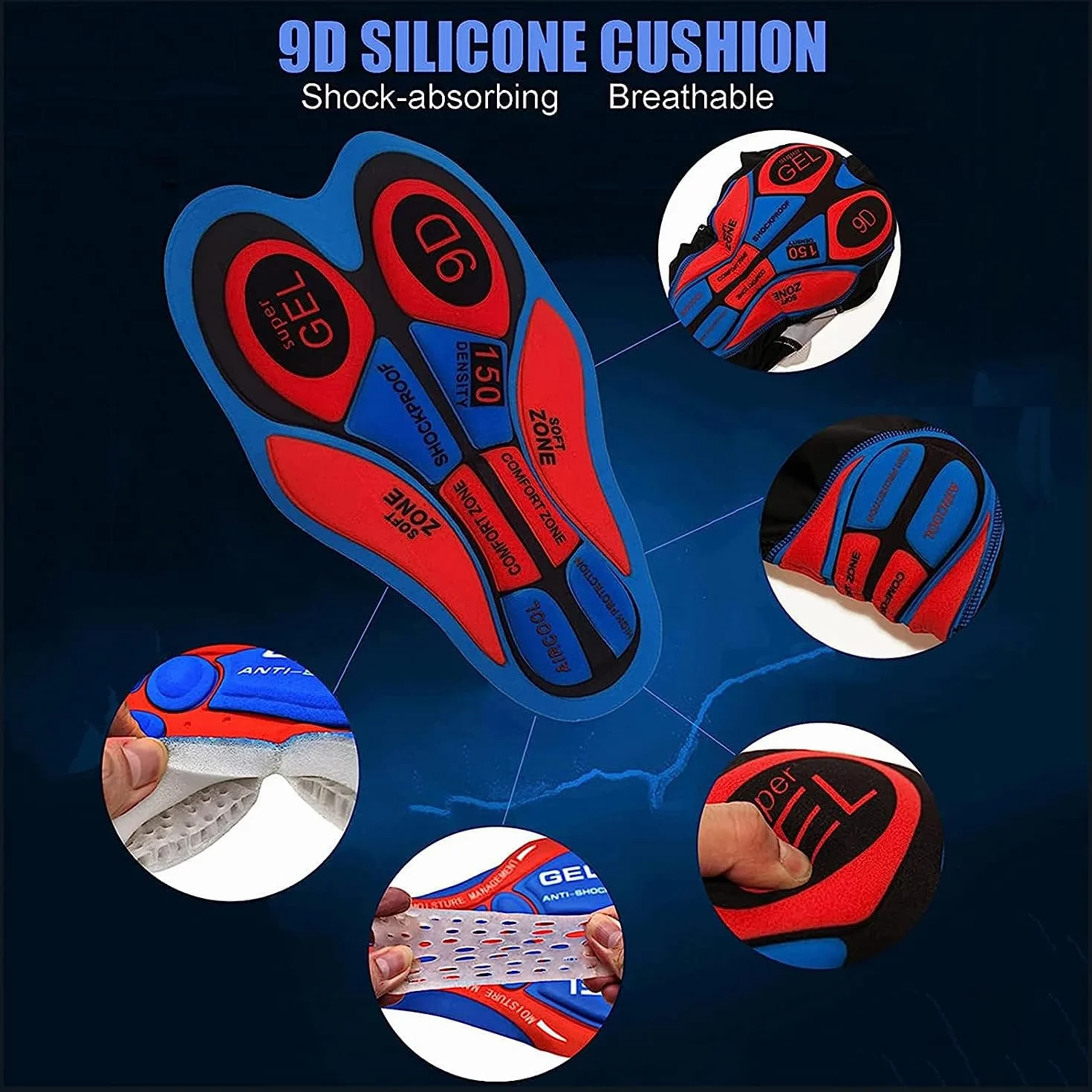 Abbigliamento Completo Ciclismo Uomo Estivo Tuta Bici da Corsa Professionale Maglia MTB + Pantaloncini Imbottiti con Gel 9D,Salopette Pantaloncini Corti