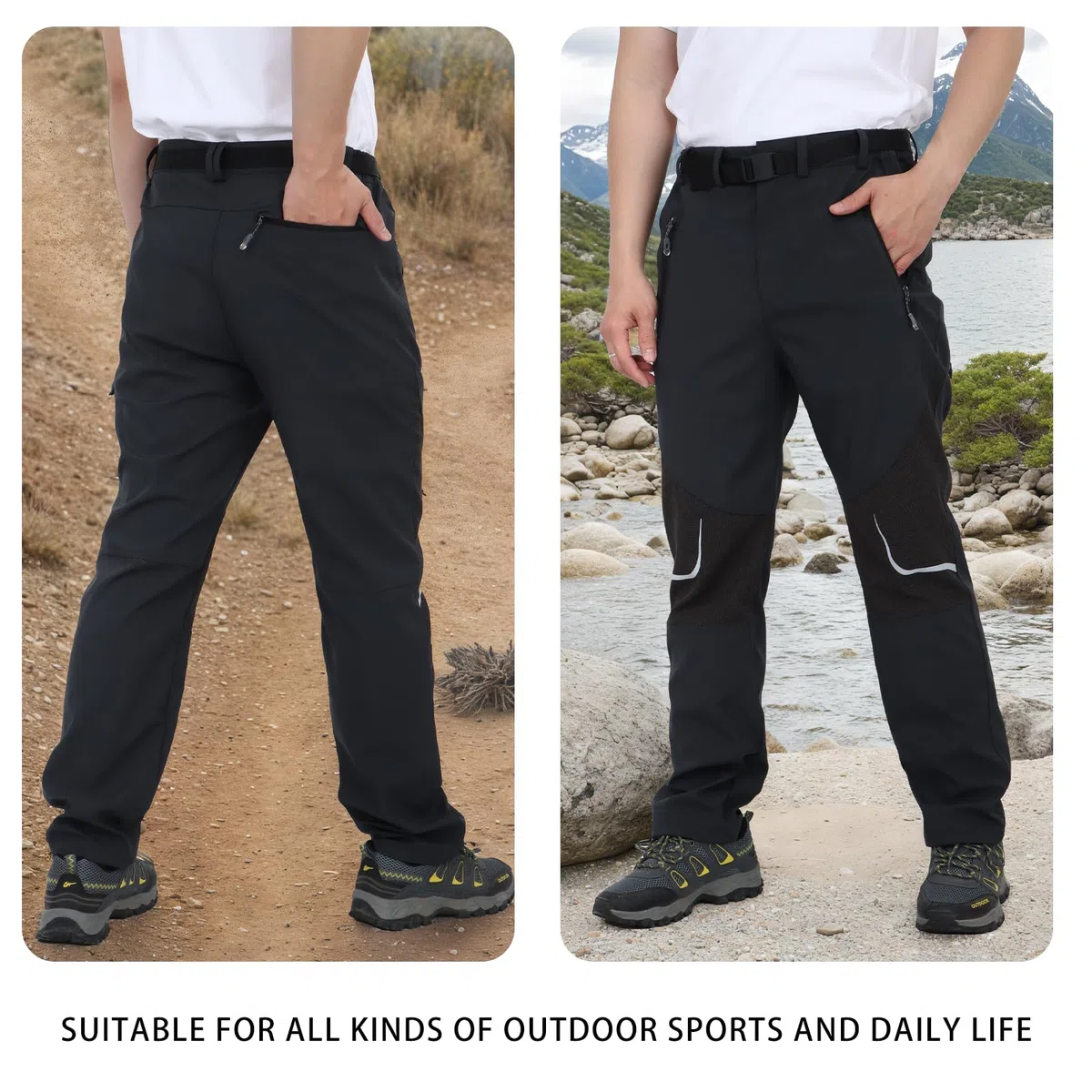 Pantaloni da Passeggio Traspiranti Pantaloni da Campeggio Leggeri Antivento Sportivi all'aperto Pantaloni da Trekking