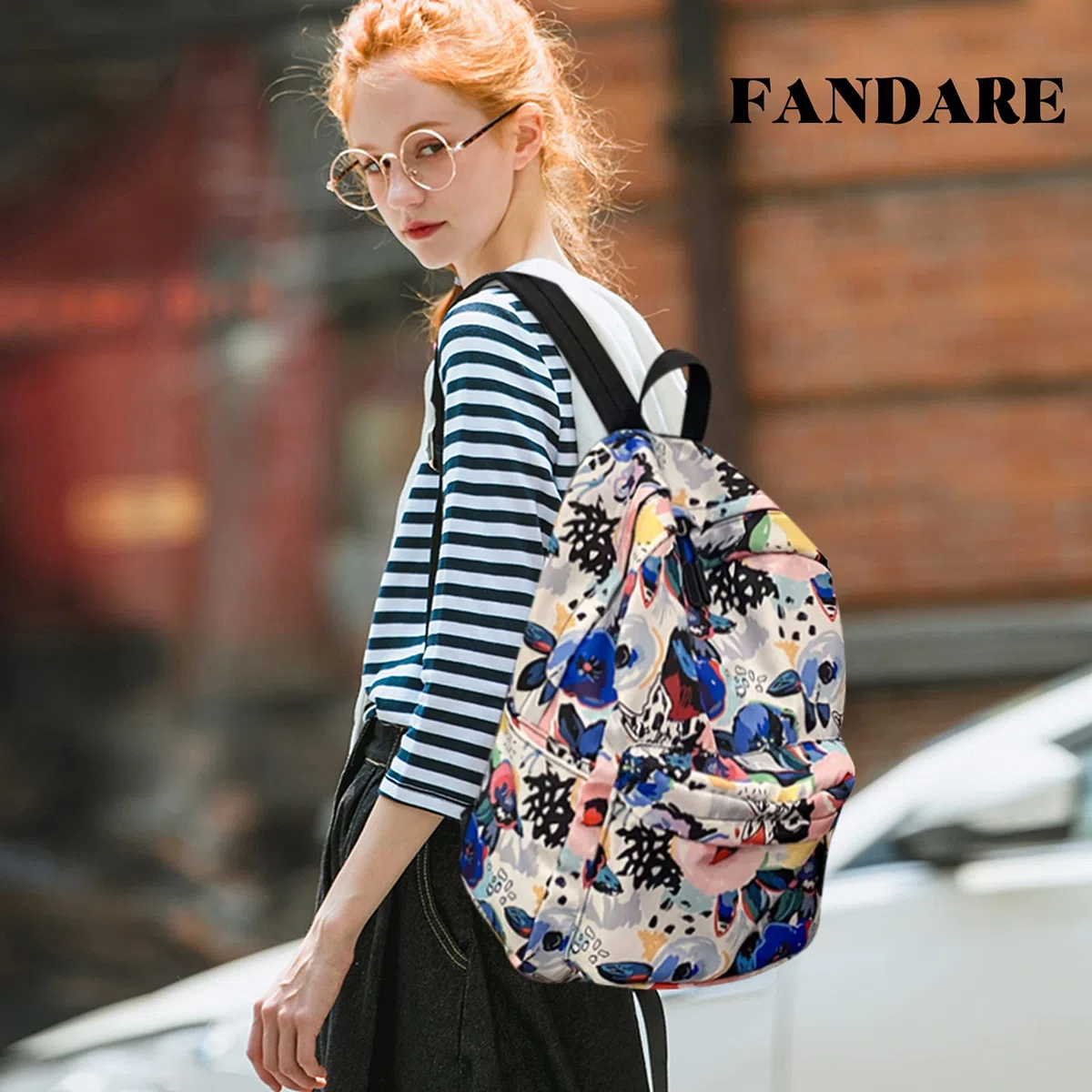 FANDARE Zaini Casual Zaino Scuola Ragazza Ragazzi Zainetto Cartelle Zaino Scuola Borse a Zaino Laptop Zainetti per Donna Uomo All'aperto Viaggio Università Shopping Daypacks Impermeabile Poliestere