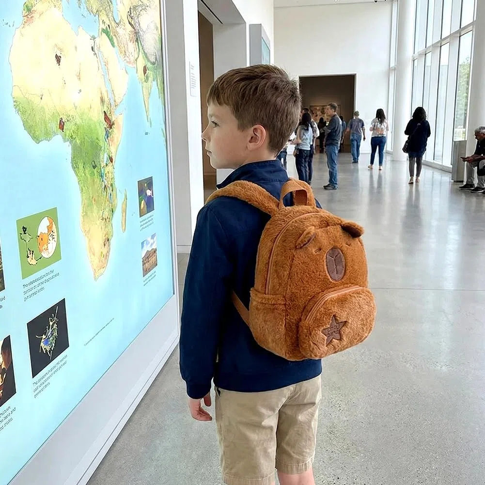 Capybara Zaino per Bambini, Zainetti Peluche Cartoon Zaino Scuola Cartone Animato Borse Scuola Materna Zainos Casual Animali Borsa Bag Carino Backpackper Zainetto Casual Scuolas per Bambini