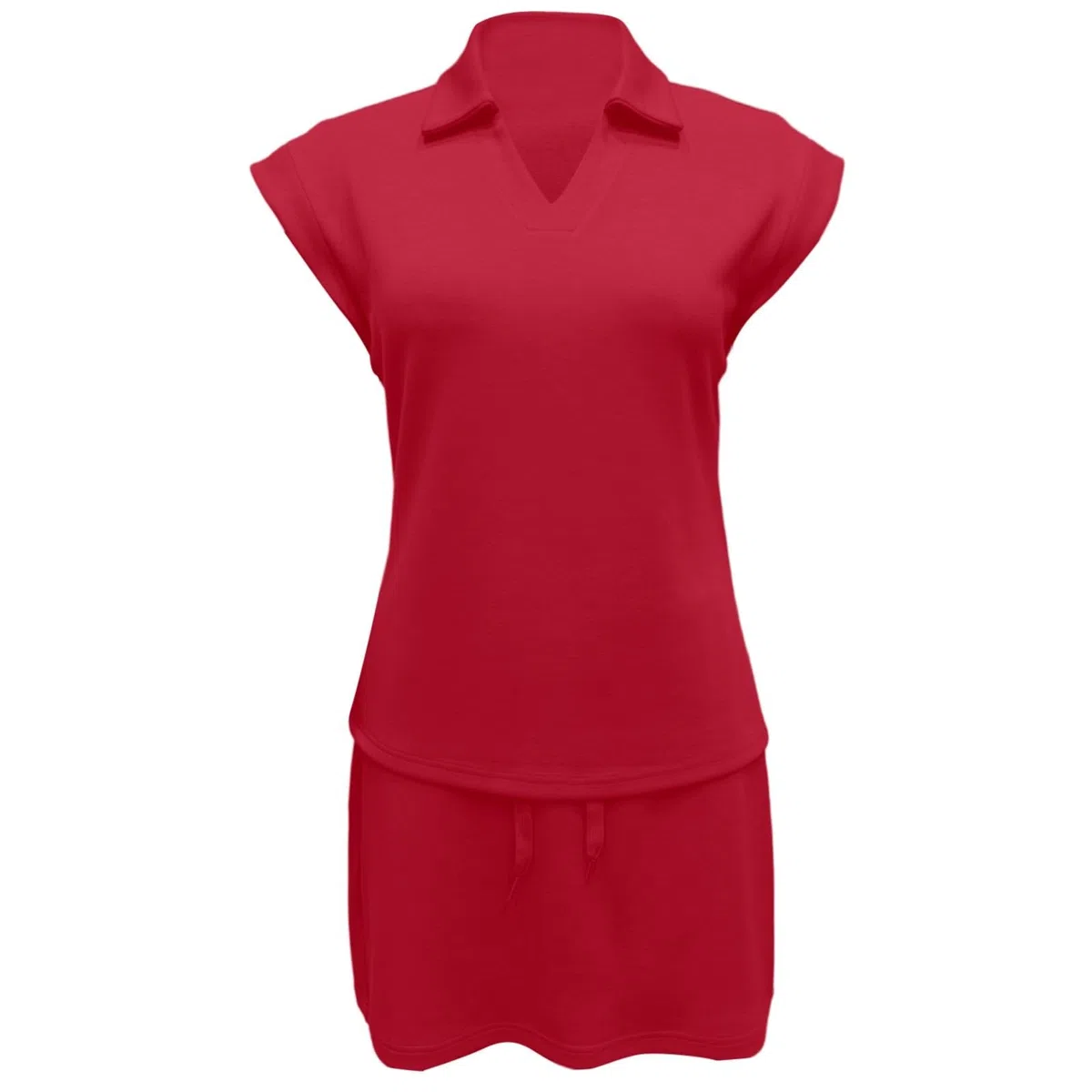Tuta da donna con gonna attiva a maniche corte classica ideale per attività sportive, perfetta con scarpe da tennis in primavera,