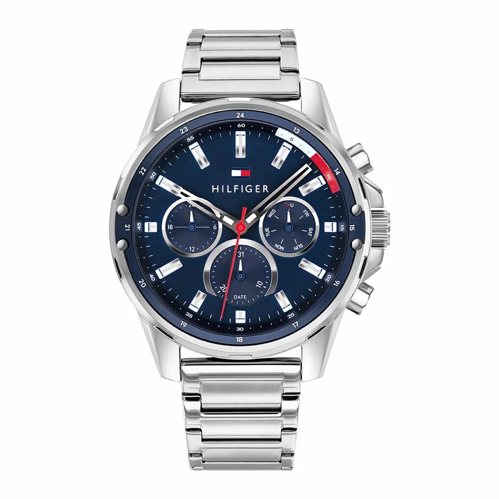 Tommy Hilfiger Orologio Multifunzione Analogico al Quarzo da Uomo con Cinturino in Acciaio Inossidabile o in Silicone