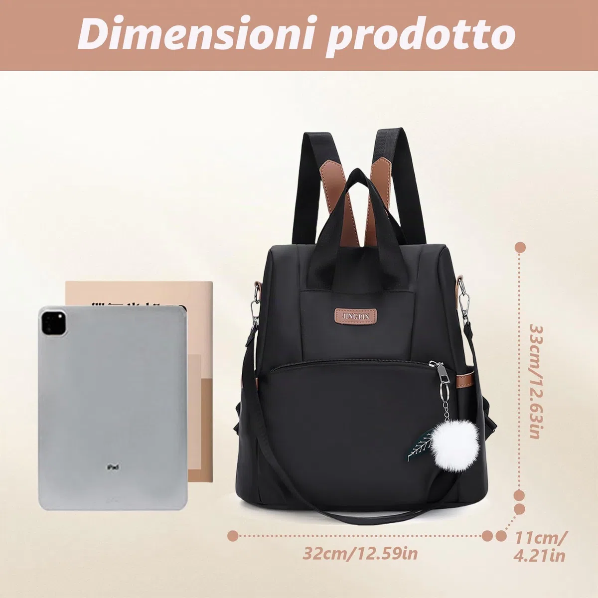 Aucuu Zaino Donna, Zaini Piccolo Antifurto da Donna, Piccoli zaini casual, Borsa da Scuola per Ragazze, Borsa a Zainetto Casual per Shopping Scuola Viaggio Lavoro