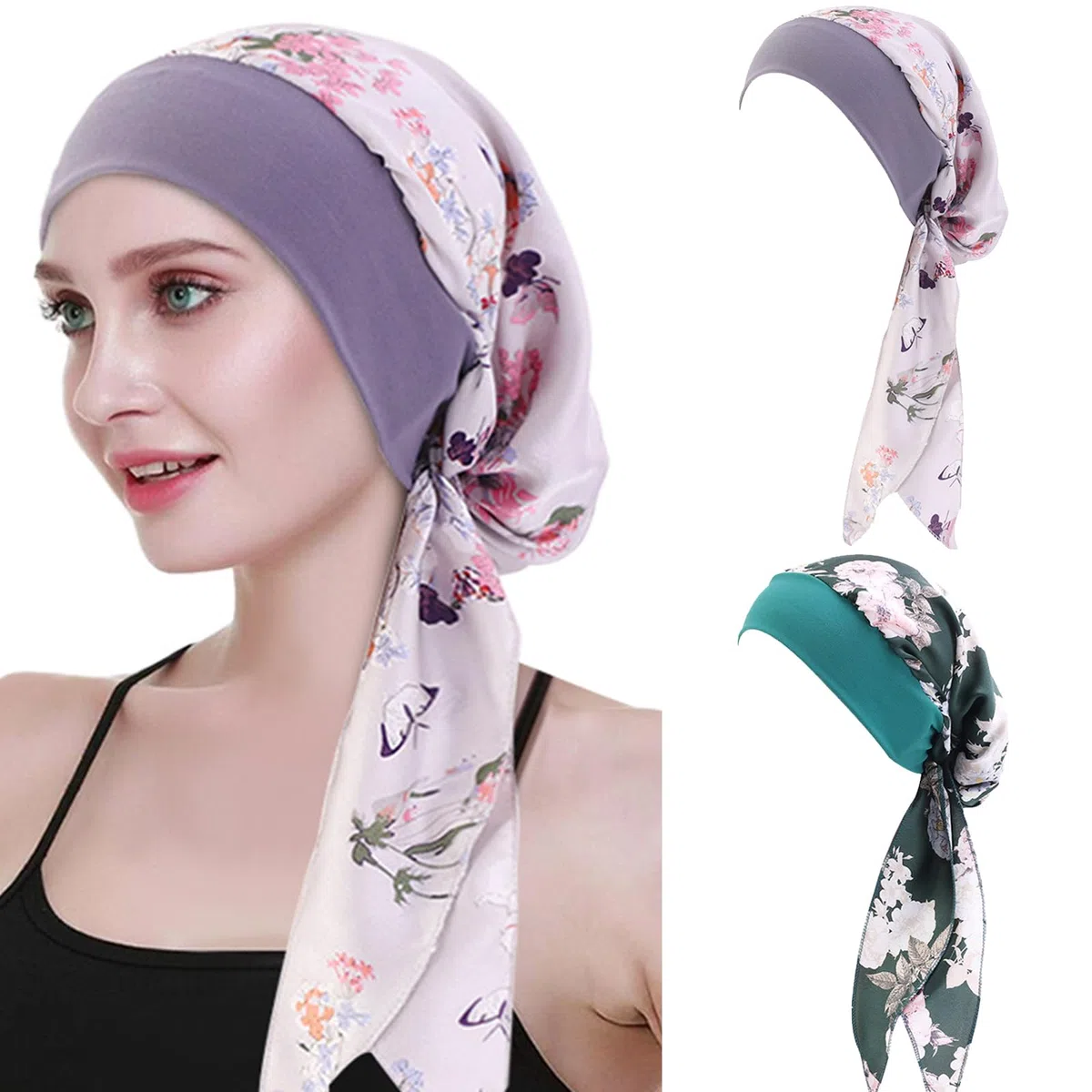 2 PCS Copricapo Chemioterapia Donna, Turbante Elastic Berretto, Chemioterapia Cappello, Copricapo, per Chemio Perdita dei Capelli