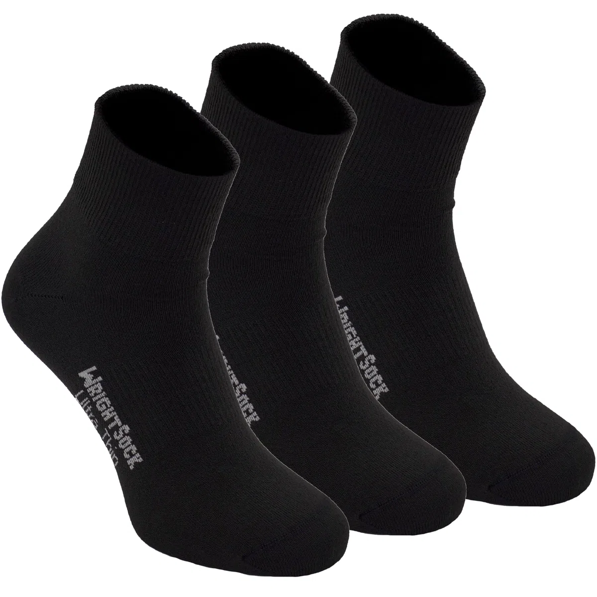 Wrightsock Calzini da corsa ultra sottili per uomini e donne, imbottiti, ecologici e anti vesciche, con il nostro design sagomato del piede, realizzati in America con regolazione dell'umidità, nero,