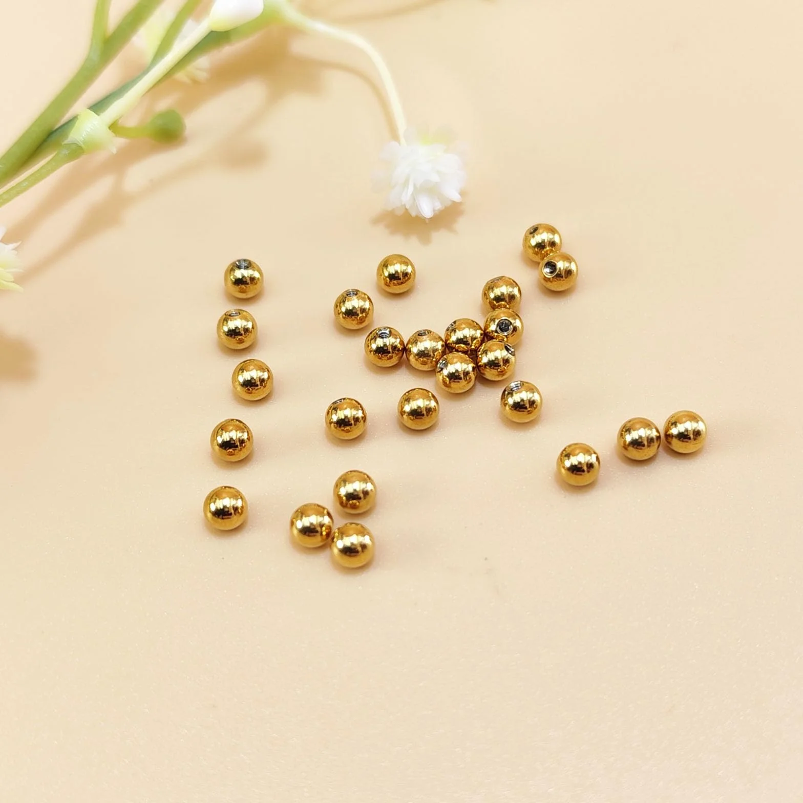 16G 14G 3/4/5/6mm Piercing Ball 25 Pzs Oro Piercing Palline Ricambio Palline Piercing Palla per Piercing Labret Monroe Tragus Helix Orecchino Bar Capezzolo Lingua Ombelico Piercing