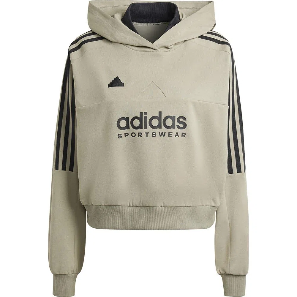 adidas Felpa con Cappuccio Donna Tiro 3-Stripes Loose, Verde