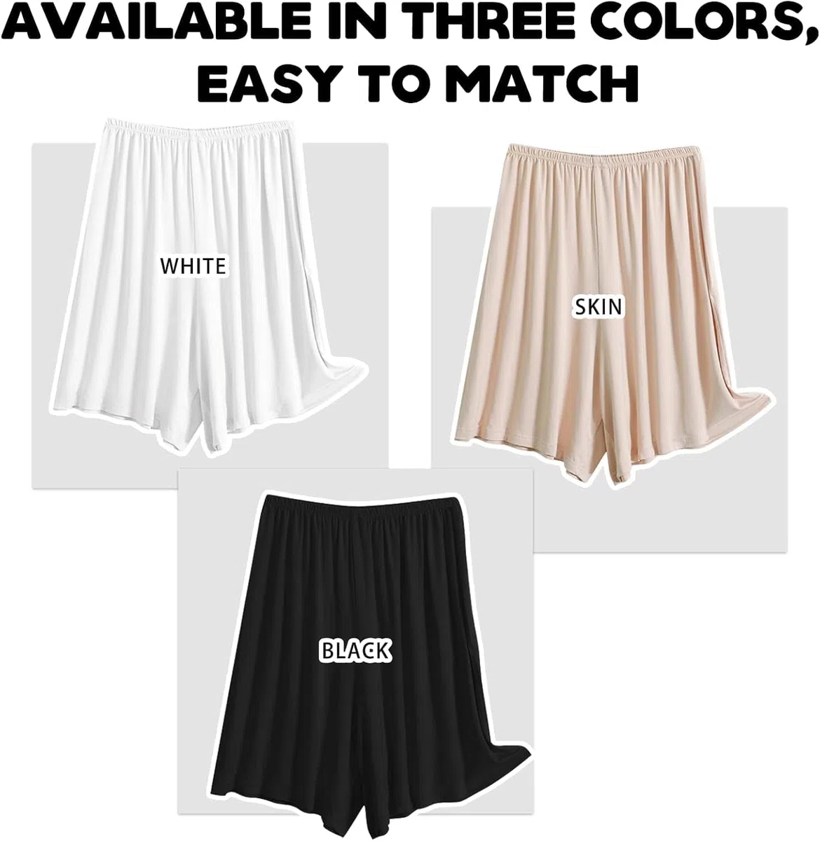 Confezione da 3 pantaloncini culotte da donna moderni in spandex nudo a metà slip per sotto i vestiti XL
