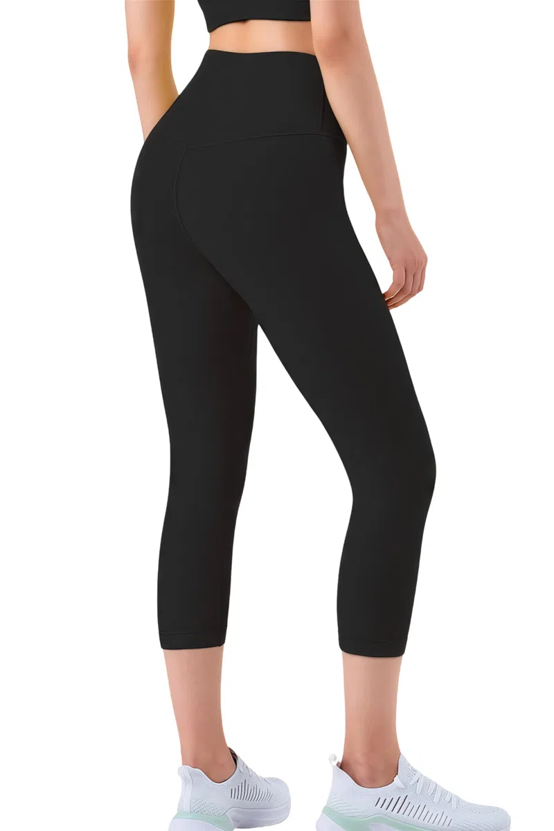 Leggins Sportivi Donna Push Up 3/4 Leggings Palestra Vita Alta Pantaloni Fitness Yoga Elasticizzati Anticellulite Pantaloni con Tasche per Pilates Sport Gym Running Tempo Libero, Jogging
