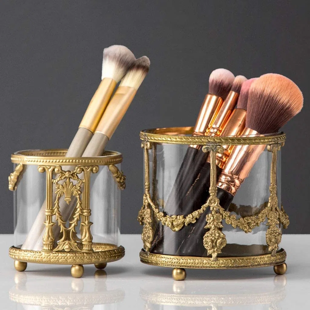 Portapenne retrò per la casa, Scatola portaoggetti, Set Decorativo, Pennello per Sopracciglia cosmetico, personalità, Elegante e Carino, Organizer da scrivania Multifunzionale, portamatite