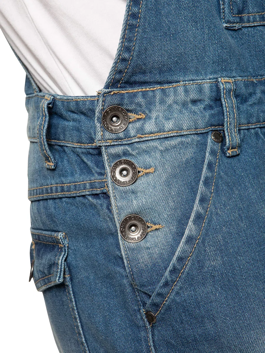 Enzo Ezd390 Ven Denim Dungarees Overalls Uomo (Pacco da 1)