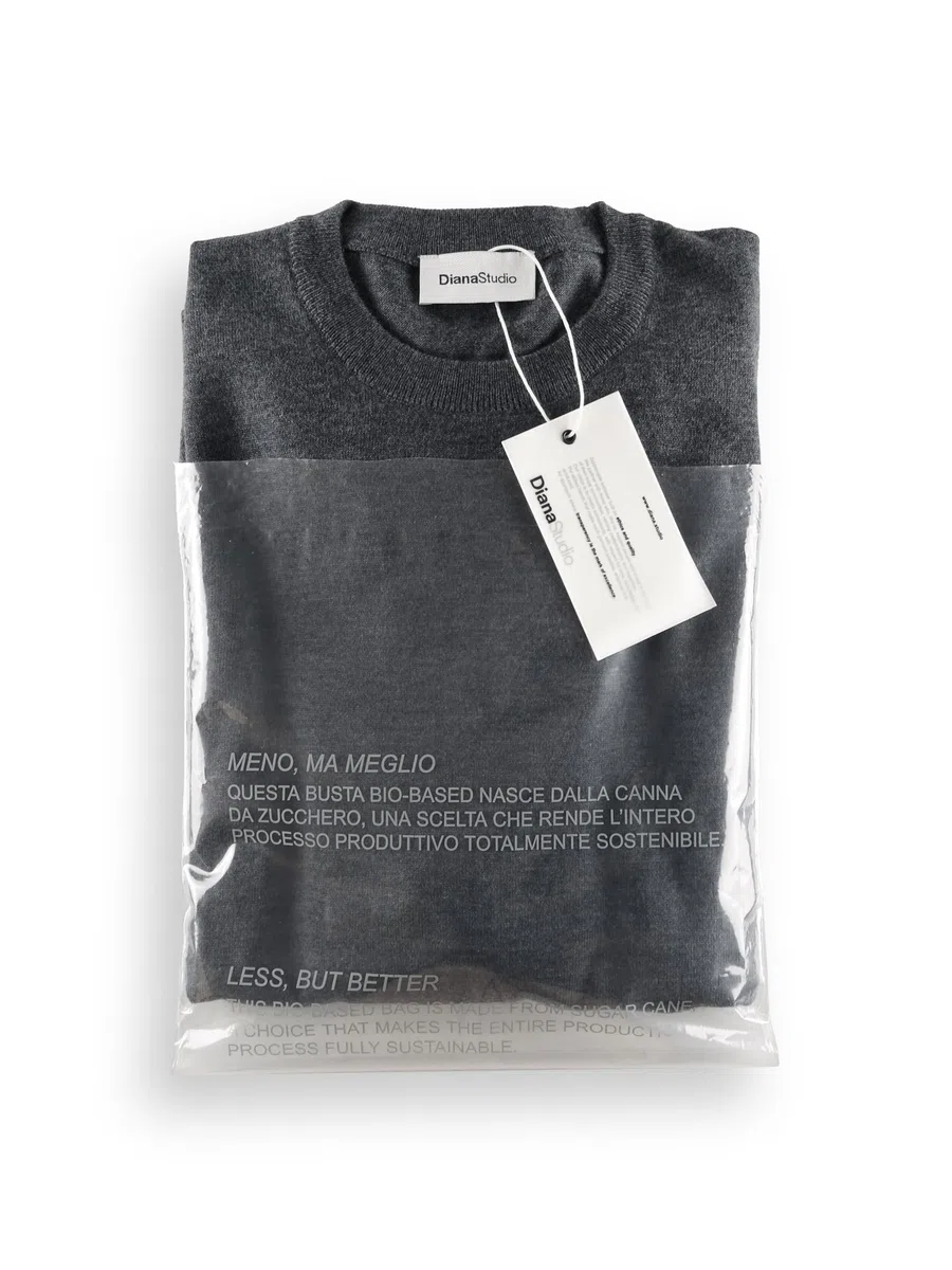 Diana Studio - Maglione Girocollo Basico in 100% Lana Merino, Uomo, Tinta Unita, Maniche Lunghe, Regular Fit