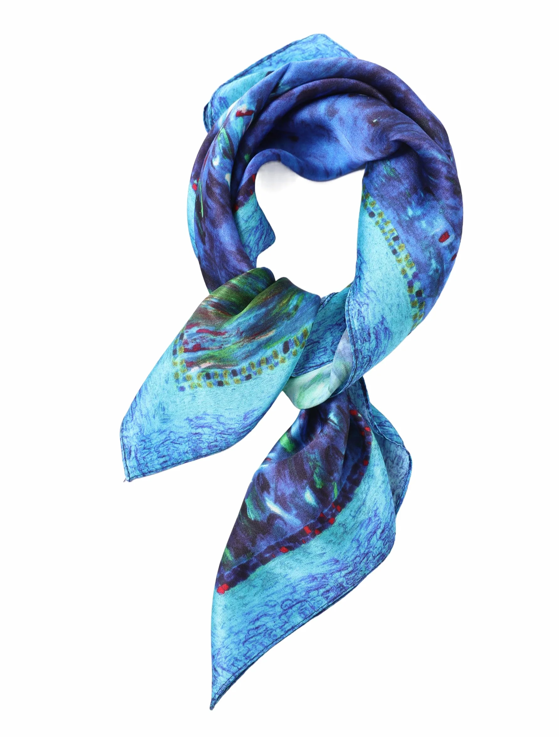 Fazzoletto Da Collo Donna Seta 50x50 Cm Bandana Foulard Piccoli Pura Seta Sciarpa Bandana Stampa D'arte