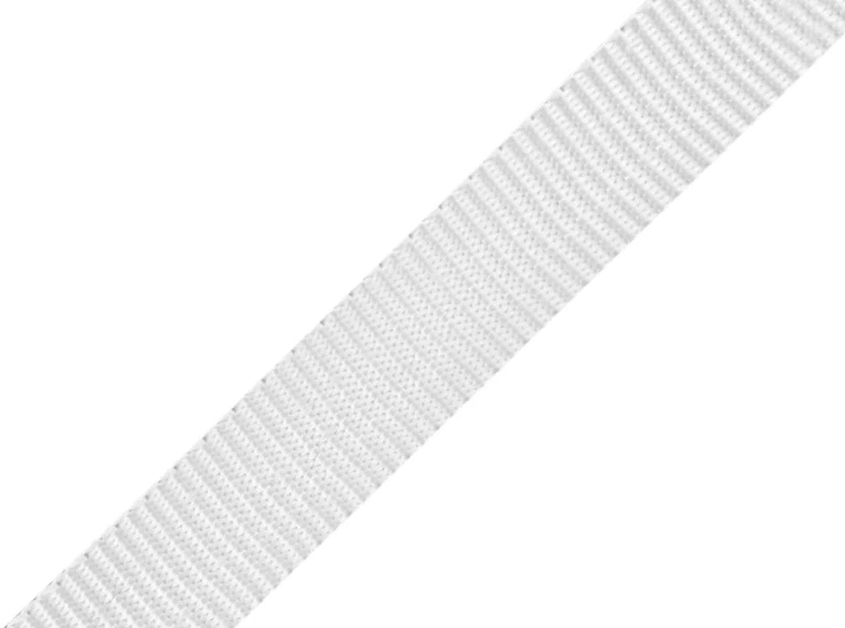 cyclingcolors Nastro cinghia in polipropilene, larghezza 15 mm, lunghezza 25 metri, corda per zaini, mobili, sedie, merceria, abbigliamento, bianco