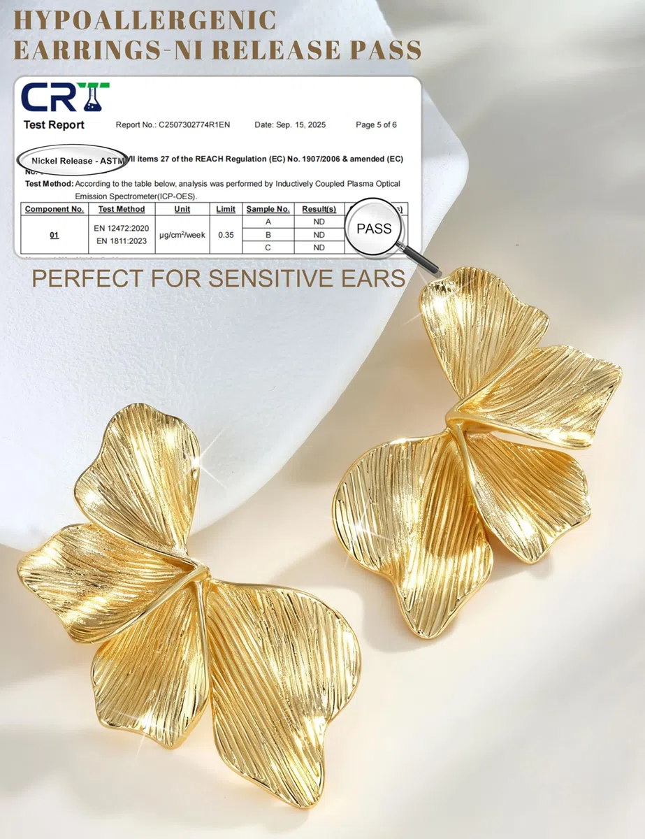 Chriscoco Orecchini Fiore Argento 925 Spillone Placcati Oro 14K Orecchini Statement Grandi Ipoallergenici Orecchino a Fiore Pendenti Donna Petalo Leggeri Gioielli Boho