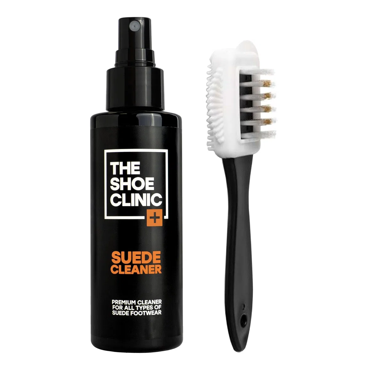 Shoe Clinic Kit di pulizia per scarpe spazzola per nabuk e camoscio e detergente per scarpe in pelle e camoscio per stivali, scarpe da ginnastica e scarpe da 125 ml