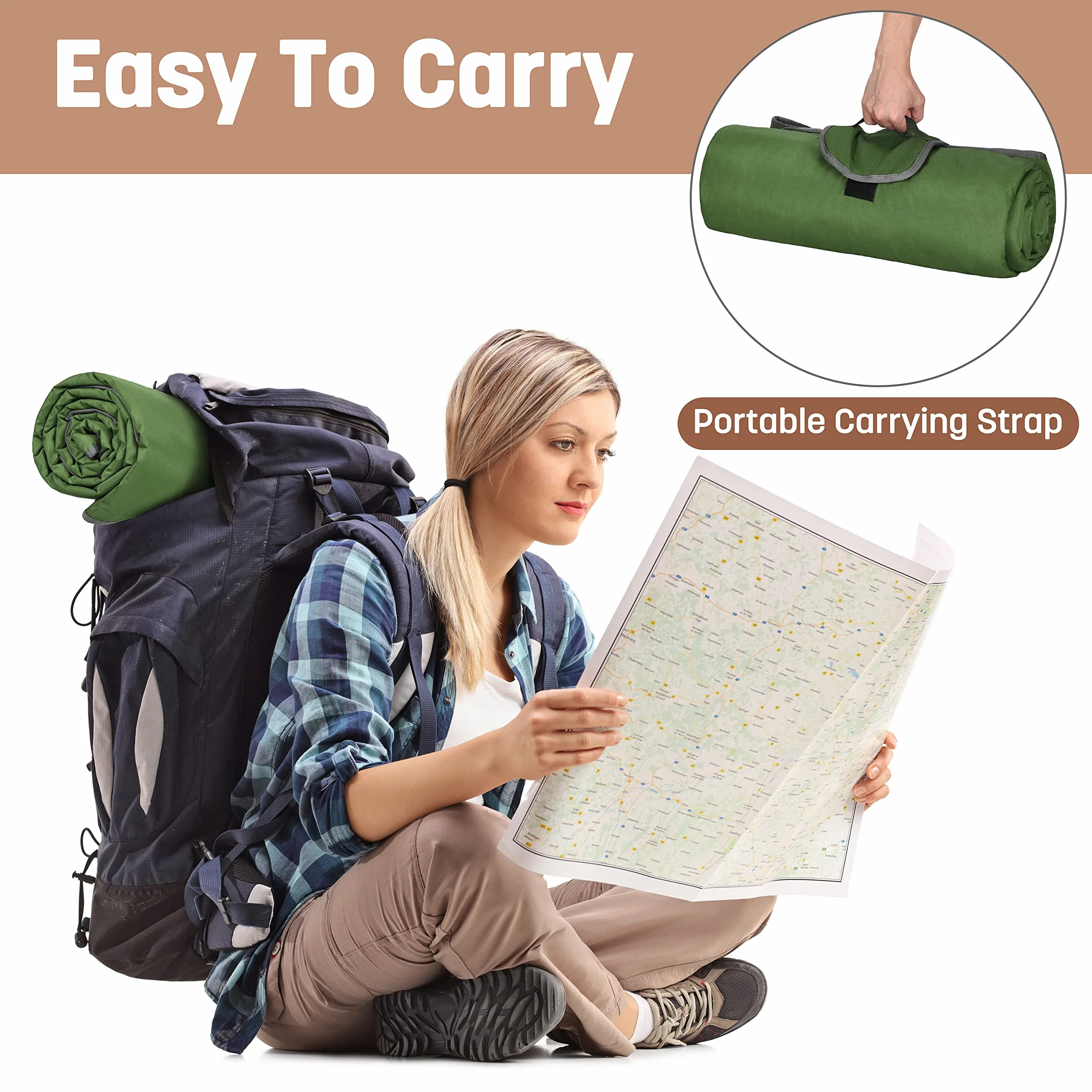 Kato Tirrinia Coperta da campeggio impermeabile, coperta da esterno cabina di dormire coperta da viaggio Sandproof caldo Picnic coperta in pile per il campeggio, viaggi, spiagge, cani e uso domestico
