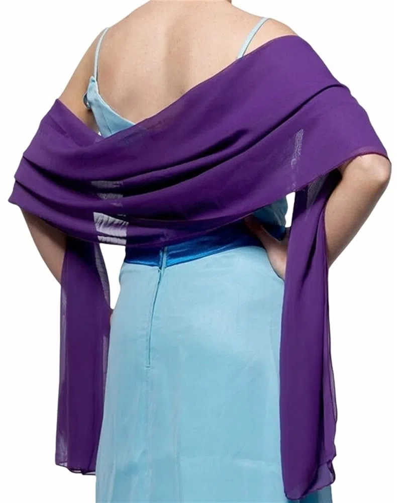Lifup Scialle Stola di Chiffon Donna Elegante Coprispalle da Sposa Leggera Morbida Sciarpa da Sera Per Matrimoni Cerimonia Sposa Festa