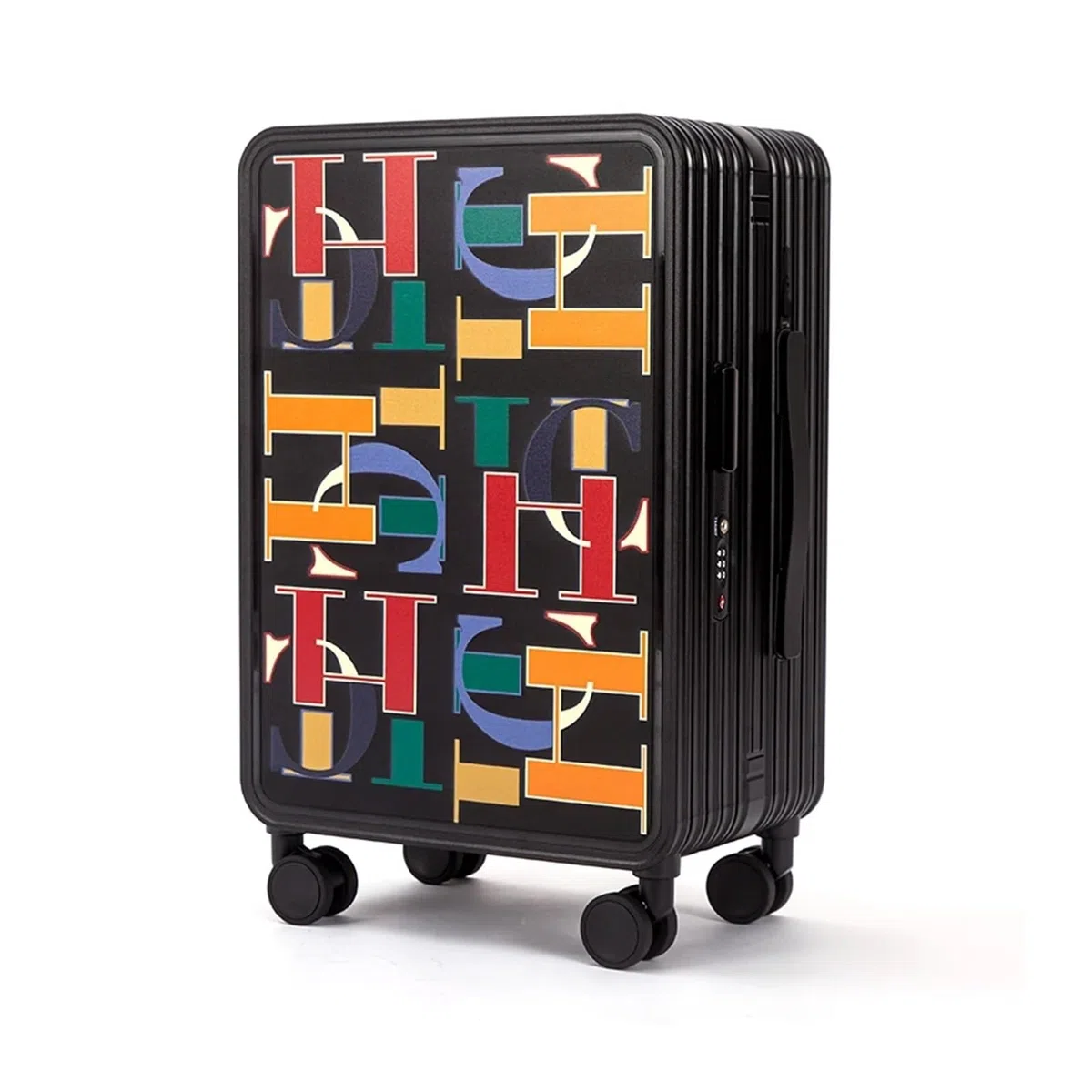 Sensore di velocità della ruota Classic Fashion Unisex New Roller Bagagli Lettera Grande Capacità Business Travel Bagagli ABS Sensore di velocità della ruota anteriore, Stile 3., One Size