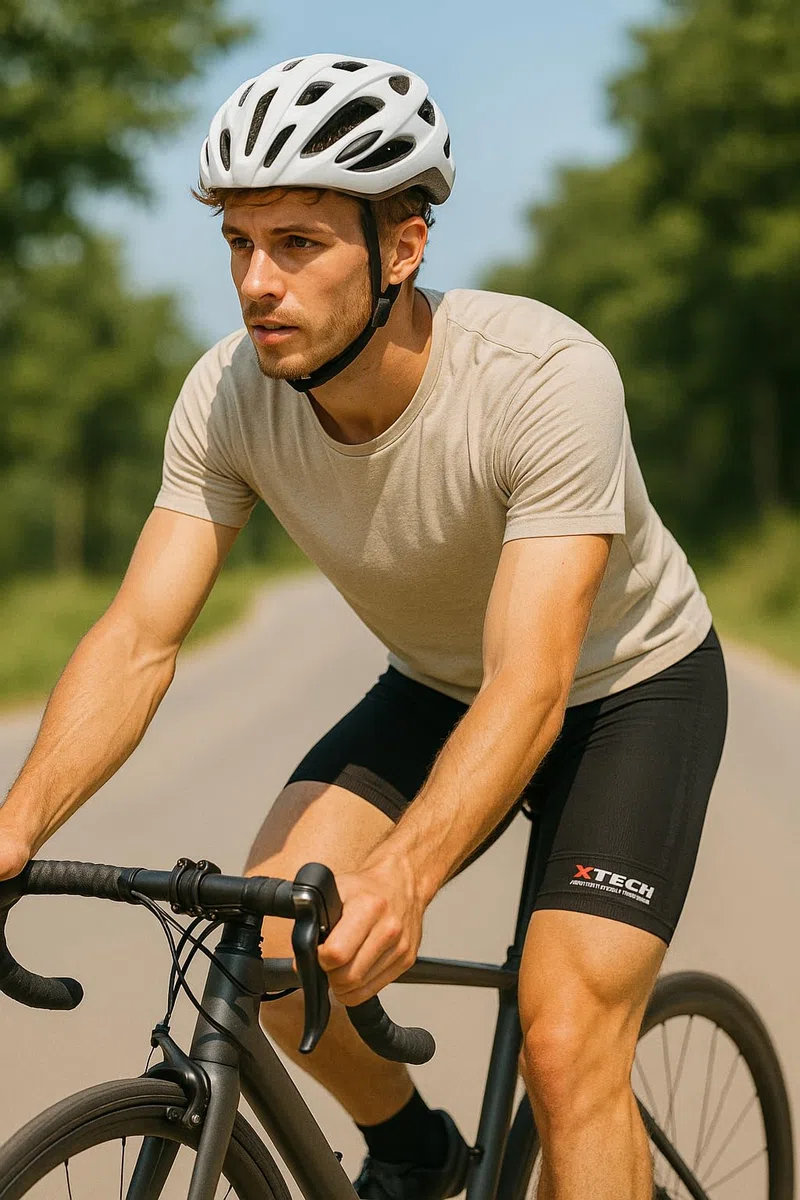 Generico Boxer Unisex Nero con fondello per Bici Ciclismo Xtech XT102 Made in Italy