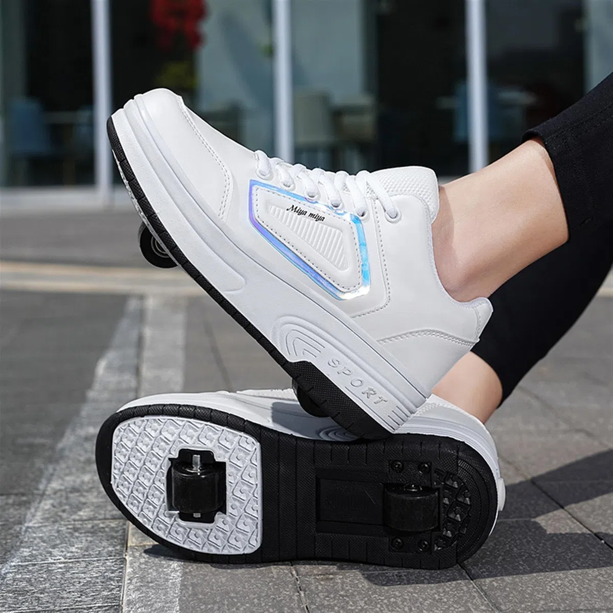 Scarpe da Skateboard Bambino Sneakers con Rotelle Bambina e Ragazzi Scarpe con Ruote Tecniche a Scomparsa Scarpe Sportive Ginnastica da Pattini